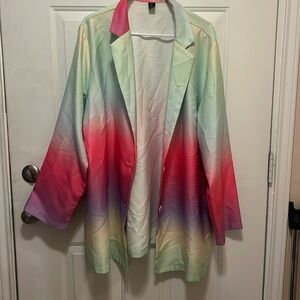 Pastel rainbow button up